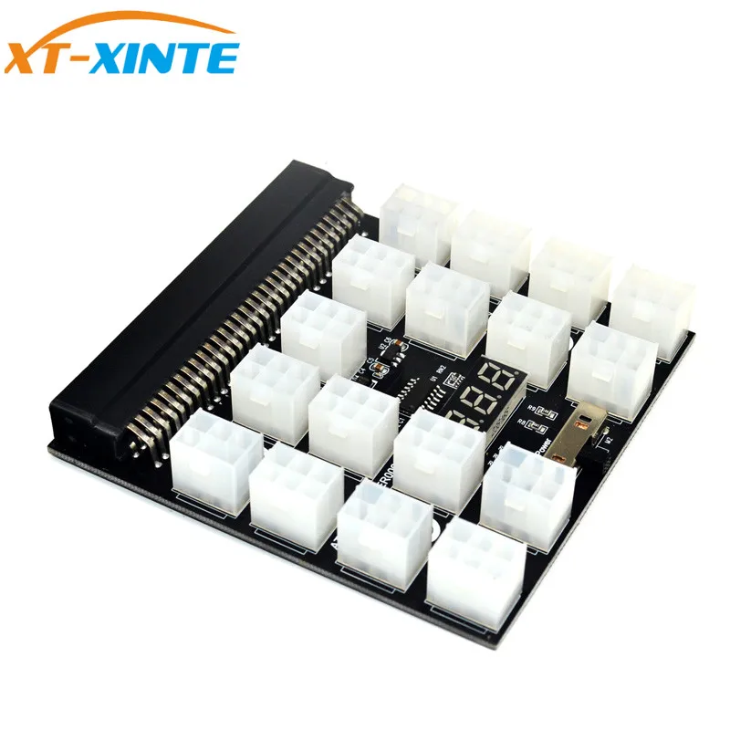 Fuente de alimentación negra PCI-E 17x 6 pines, adaptador de placa de ruptura, convertidor 12V para Ethereum BTC Antminer Miner Mining, servidor HP PSU GPU - imagen 4