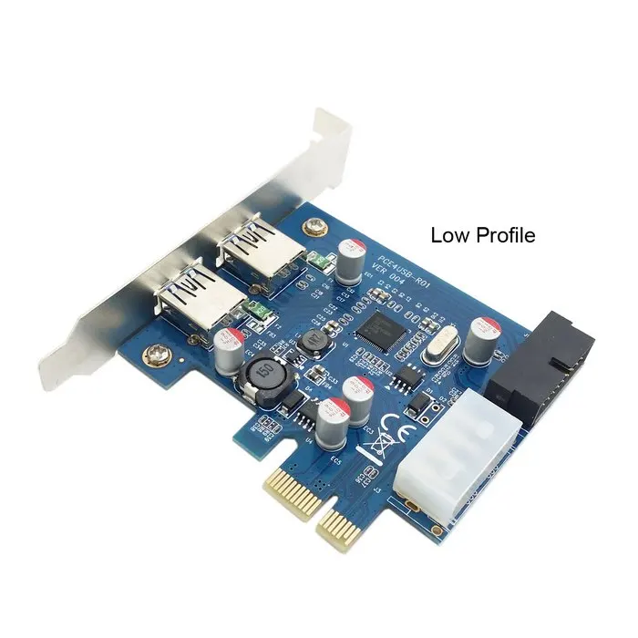 Tarjeta PCI-E USB 3.0 con 2 puertos Soporte de media altura de perfil bajo 20 pines hembra para expansión de actualización de computadora - imagen 2