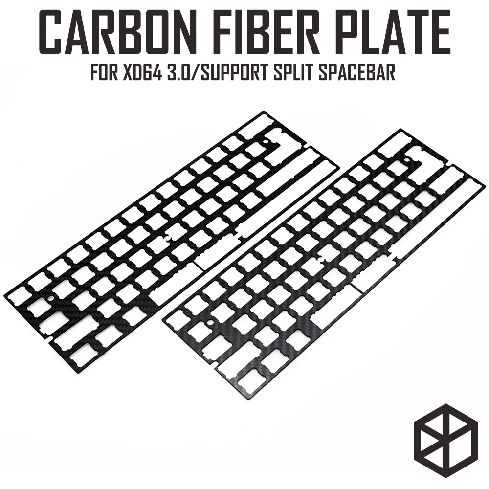 Teclado mecánico de aluminio 60%, soporte de placa de fibra de carbono, barra espaciadora dividida 3u, xd60, xd64, 3,0, v3.0, gh60