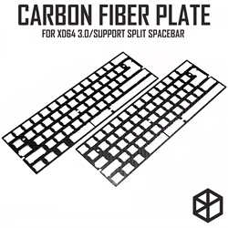 Teclado mecánico de aluminio 60%, soporte de placa de fibra de carbono, barra espaciadora dividida 3u, xd60, xd64, 3,0, v3.0, gh60