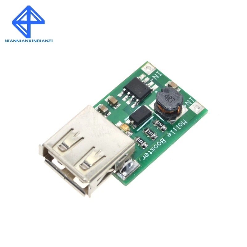 5 unids/lote de cargador de salida USB de CC 3V a 5V, módulo de potencia de aumento, Mini convertidor de refuerzo de DC-DC