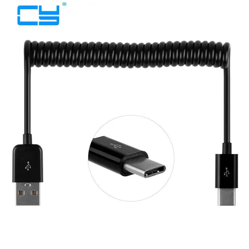 Cable de carga de sincronización de datos USB 3,1 tipo C, Cable elástico para Nokia N1 OnePlus 2 ZUK Z1 Xiaomi 4C MX5 Pro Nexus 5X 6P