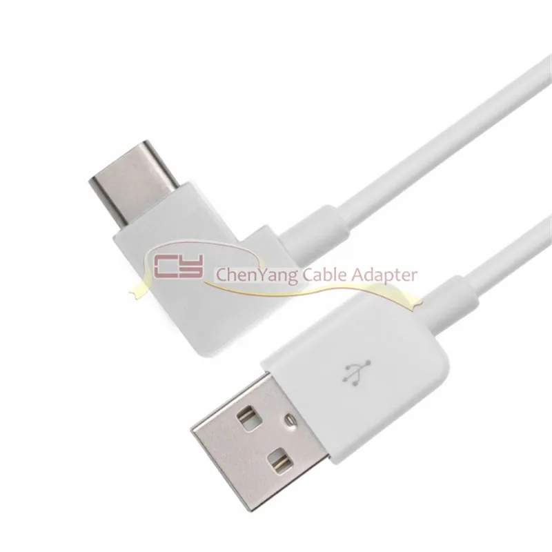 Cable USB-C tipo C en ángulo recto a USB 2.0 Conector de 90 grados para tableta y teléfono Color blanco cy - imagen 2