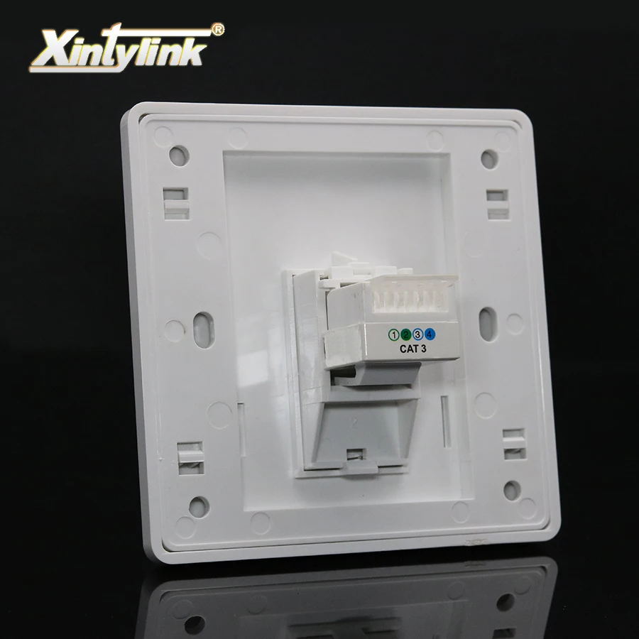 Xintylink Toma Teléfono RJ11 Modular 1 Puerto Cat3 Placa Frontal Pared Sin Tapa Panel Enchufe Pared 86mm - Vista principal del producto