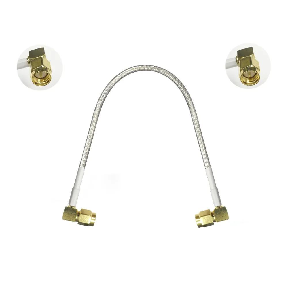 Cable de antena Wifi SMA macho de ángulo recto para enchufar RA adaptador Pigtail de 90 grados RG316 RG174 15/30/50/100cm al por mayor