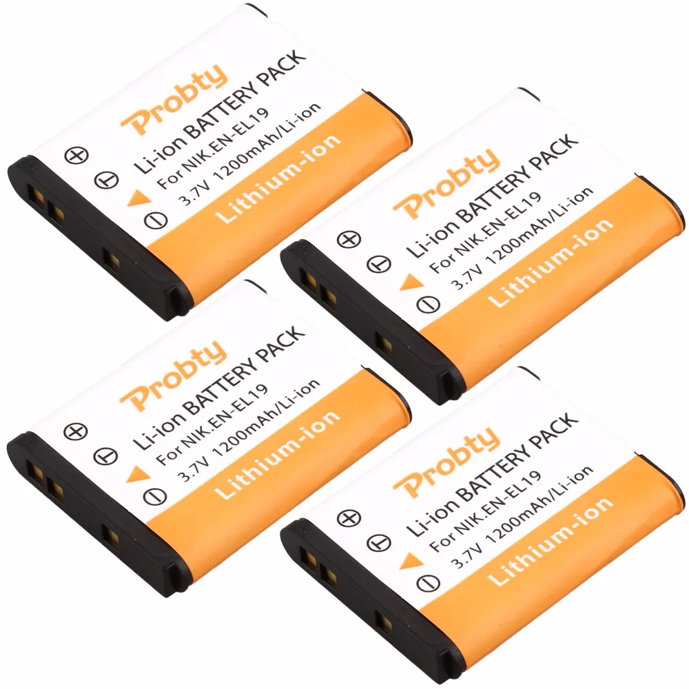 4 Uds EN-EL19 EN EL19 ENEL19 batería para cámara digital Nikon S2500 S100 S2600 S3100 S3200 S3300 S4100 S4200 S4300 S6600
