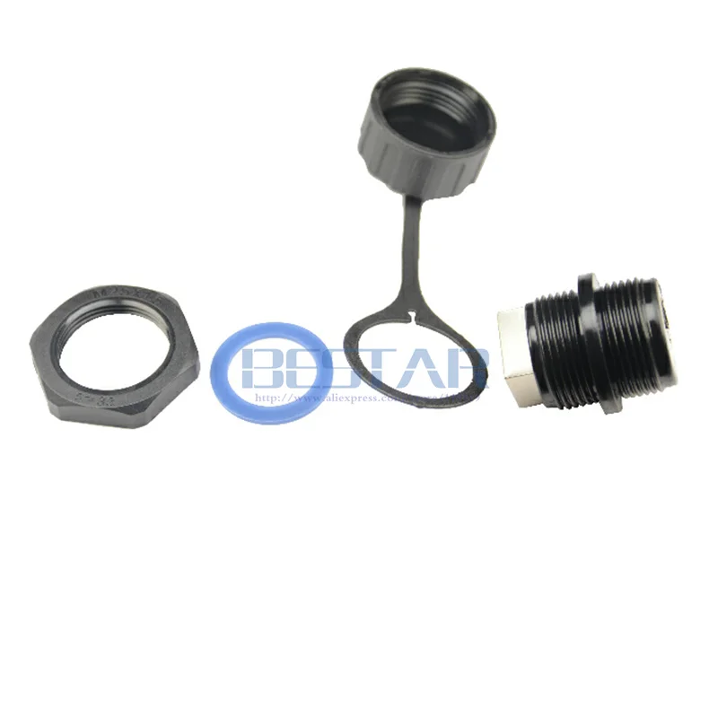 Conector de blindaje RJ45 hembra a hembra, resistente al agua, cabeza recta, Ethernet LAN M25, enchufe con cubierta para Cable de red - imagen 4