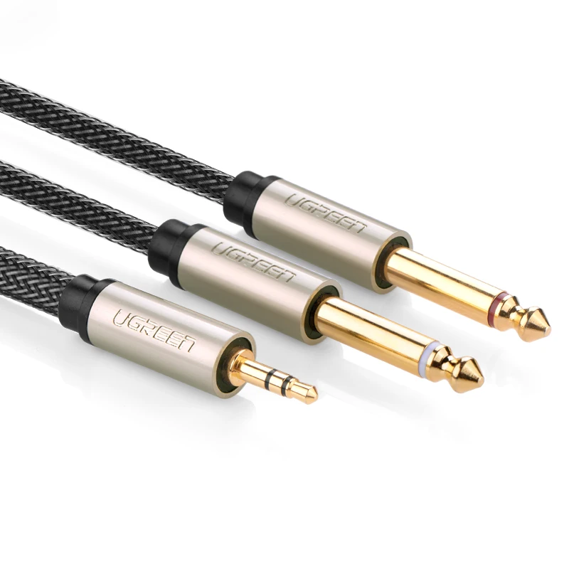 Cable Divisor Audio Estéreo Jack 3,5mm a 2x 6,35mm Chapado Oro - imagen 3