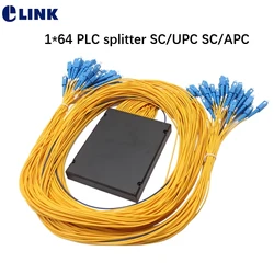 Divisor óptico PLC 1x64 FTTH cassette SC/APC cable amarillo 1,5m