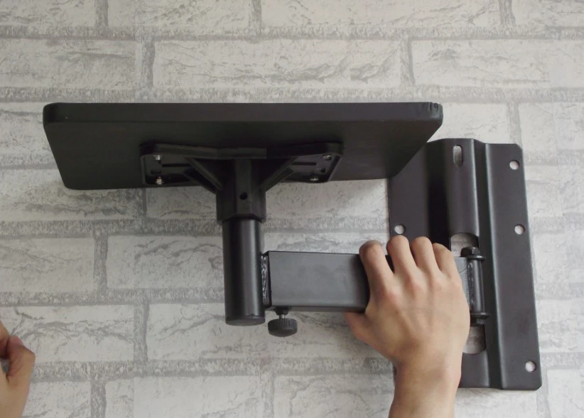 Soporte de altavoz de movimiento completo, montaje de alta resistencia, Flexible, rotación basculante, con bandeja, proyector, 2 piezas (1 par) - imagen 4