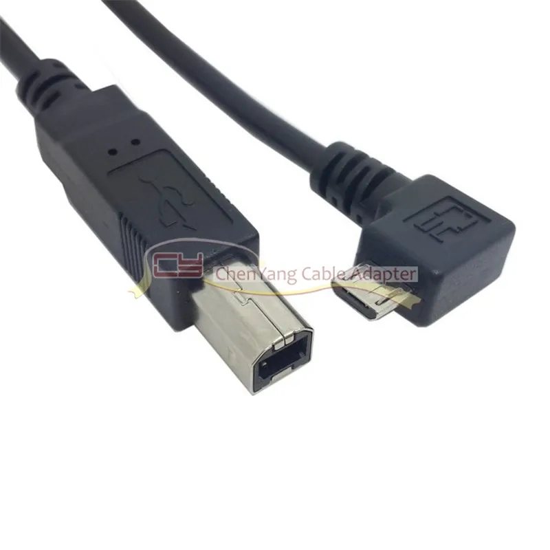 Cable de disco duro para escáner de impresora tipo B estándar OTG Micro USB de 90 grados en ángulo recto de 80cm - imagen 3