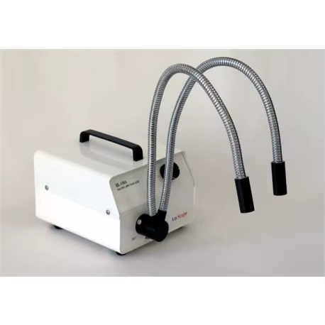 AmScope 150W Iluminador de fibra óptica con cuello de ganso dual HL150-AY - imagen 2
