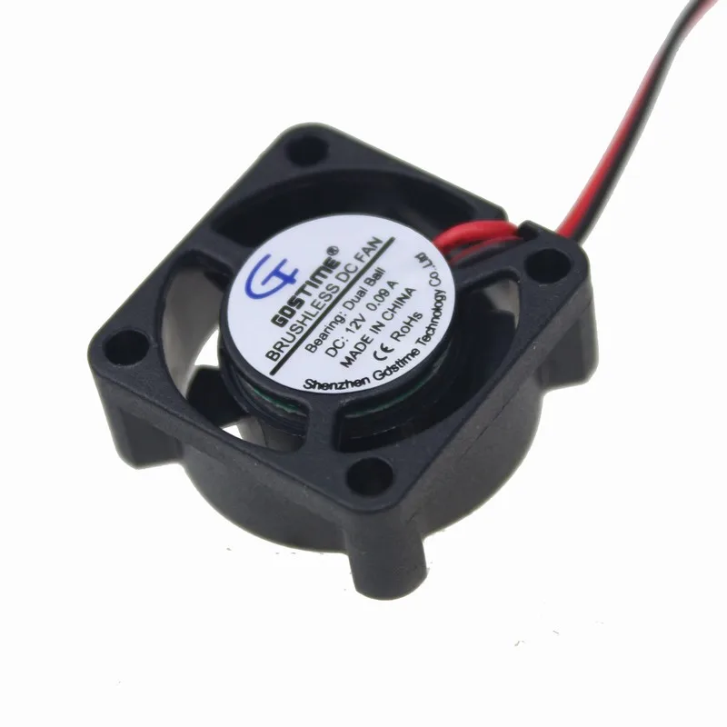 Gdstime-ventilador pequeño de CC para ordenador portátil, dispositivo de refrigeración de 2 pines con rodamiento de bolas de 12V 2510, 25mm x 10mm, 5 piezas