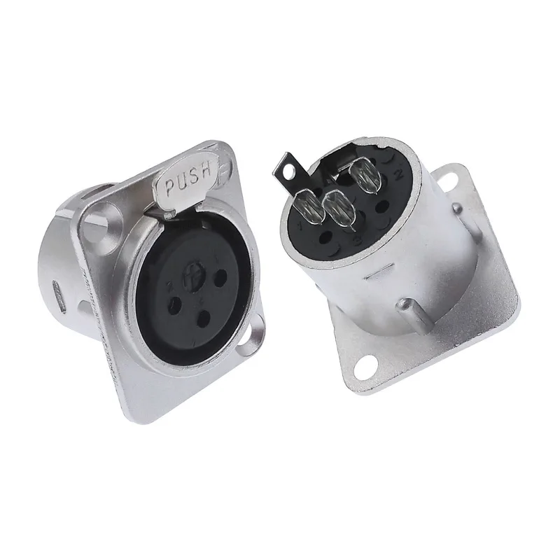 1 Uds Cannon XLR enchufe de metal YS145 YS146 macho hembra 3 pines para conector de micrófono YS145BG YS146BG - imagen 4