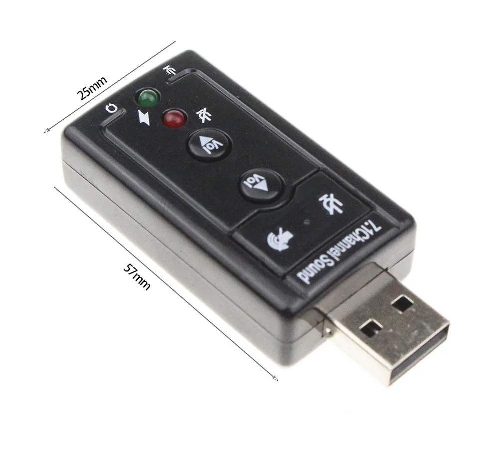 Mini tarjeta de sonido externa USB, adaptador de Audio 3D de 7,1 canales, convertidor + auriculares de 3,5mm, micrófono para PC, ordenador de escritorio y Notebook - imagen 4