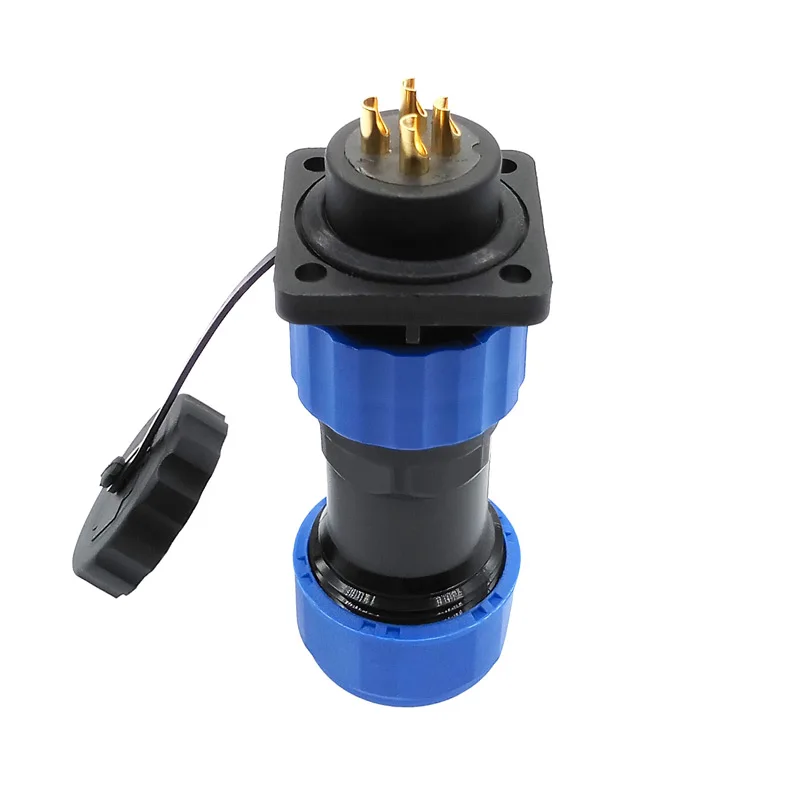 Conector impermeable SP20 IP68, brida de tubo corrugado, 2/3/4/5/6/7/9/10/12/14 pines - imagen 5