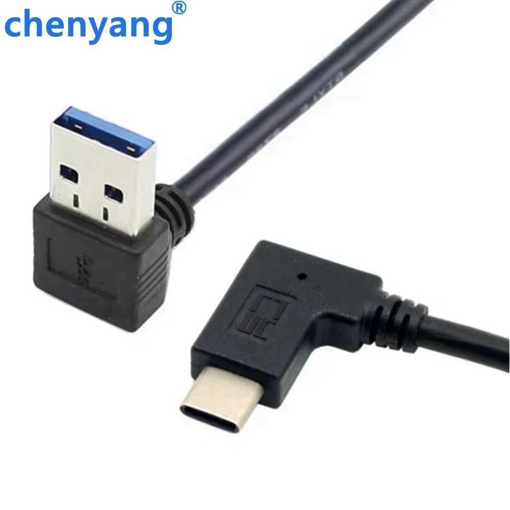Cable de datos reversible USB 3.1 USB-C en ángulo a 90 grados hacia arriba, hacia abajo, en ángulo izquierdo y derecho para Macbook, tableta y teléfono móvil - imagen 2