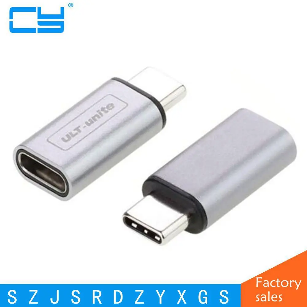 Nuevo tipo plateado y gris 10Gbps Metal estándar USB-C USB 3,1 tipo C macho a hembra adaptador conector convertidor USB3.1 tipo-c - imagen 2