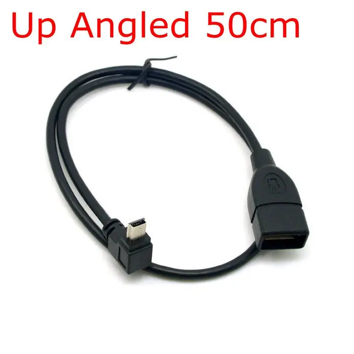 Cable Mini USB 90 en ángulo hacia arriba para Audio de coche MP3 10 cm/25 cm 0,1 m/0,25 m Cable USB a Mini USB para vehículo
