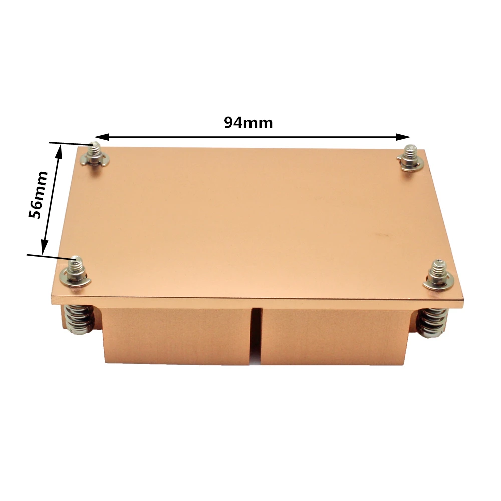 Enfriador de CPU de servidor 1U, radiador de computadora, disipador térmico de cobre para Intel LGA 2011, enfriamiento pasivo rectangular - imagen 3