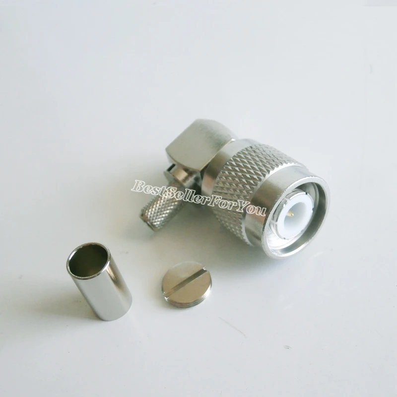 Conector de ángulo recto de cable TNC macho, engarce RA de 90 grados, LMR240, RG-8X, RG8X, RG59, 5 uds. - imagen 3