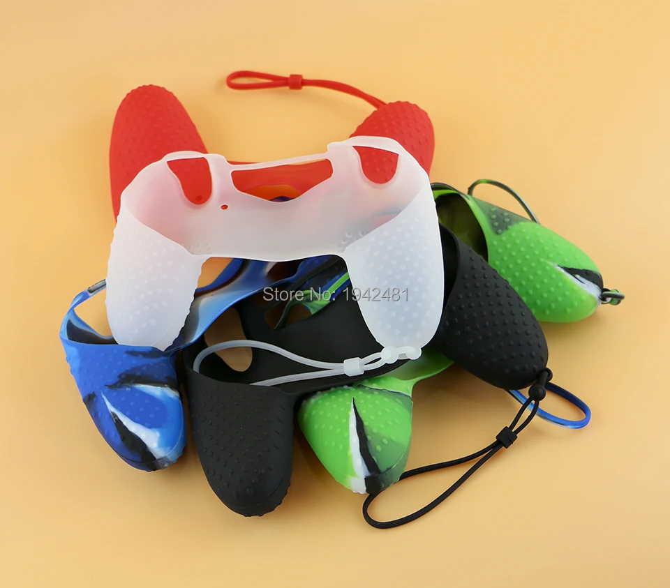 Funda protectora suave de silicona inalámbrica multicolor de 20 piezas con correa para muñeca y correa de mano para PS4 - imagen 5
