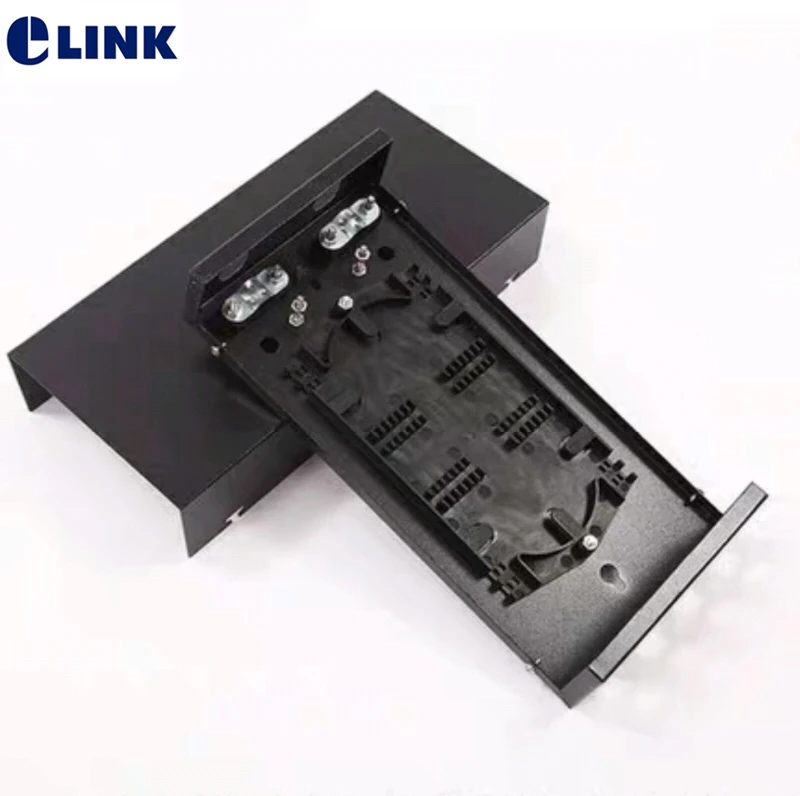 Caja de terminales en blanco FTTH SC de 12 núcleos SPCC 12 puertos LC panel de conexión de fibra óptica dúplex caja de distribución FTTX negro ELINK 3 uds