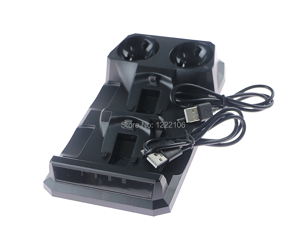 ChengChengDianWan-cargador rápido 4 en 1, Base de puerto de estación de carga doble para controlador inalámbrico PS4 L/R PS Move Controller - imagen 5