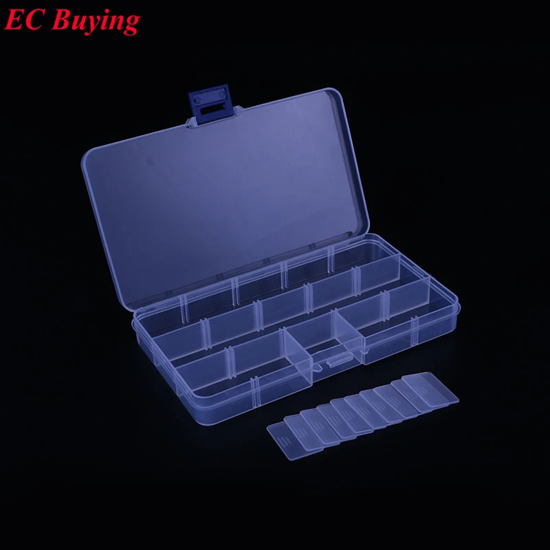 1 Uds nueva llegada 15 celdas SMD SMT IC componente electrónico Mini caja de almacenamiento y práctica caja de almacenamiento de joyería 178*105*23,5mm - imagen 3