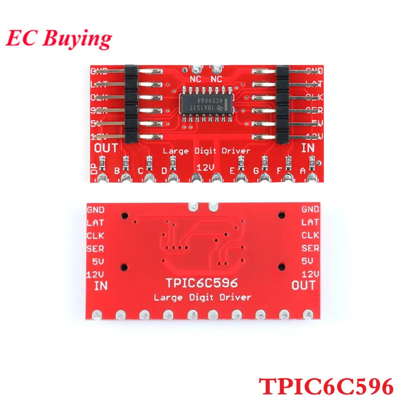 TPIC6C596 registro de cambios de 8 bits módulo de pantalla de controlador de tubo Digital de 7 segmentos para placa PCB electrónica Diy Andrino