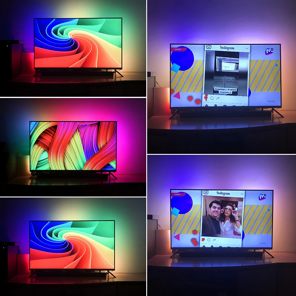 Dream Color-tira de luces Led para retroiluminación de TV, cinta de diodos RGB con USB para sistema Android 5,1 + TV/ordenador Windows, WS2812b - imagen 4