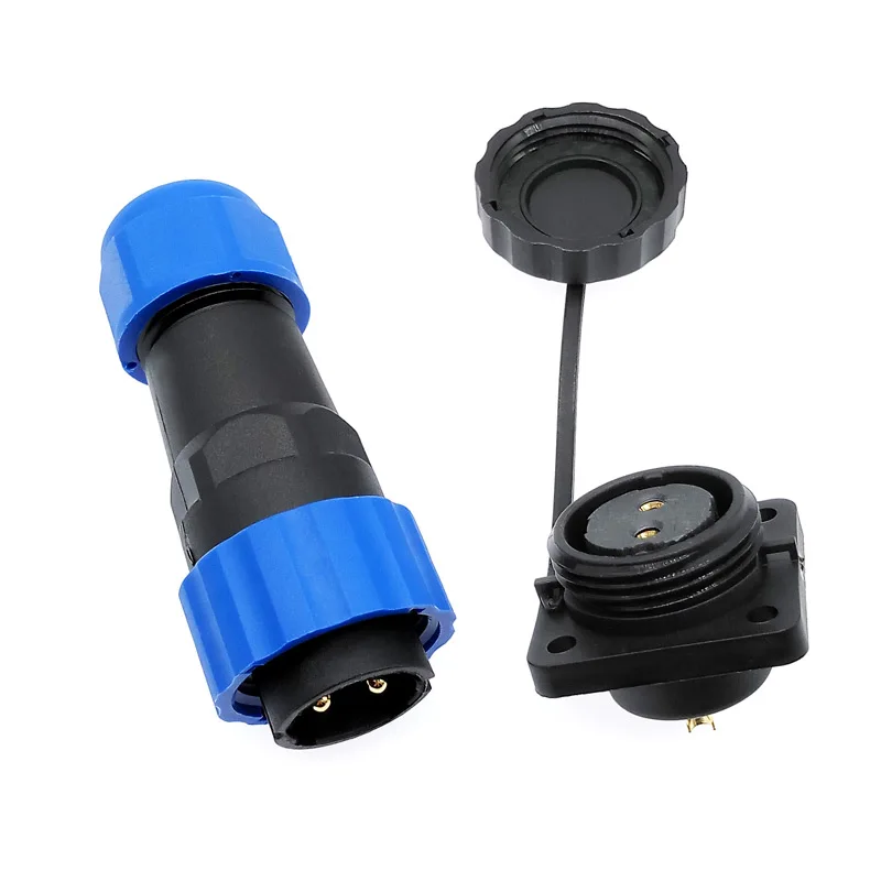 Conector impermeable SP20 enchufe y enchufe con brida 4 orificios IP68 2 pines 3/4/5/6/7/8/9/10/12/14 pines - imagen 5