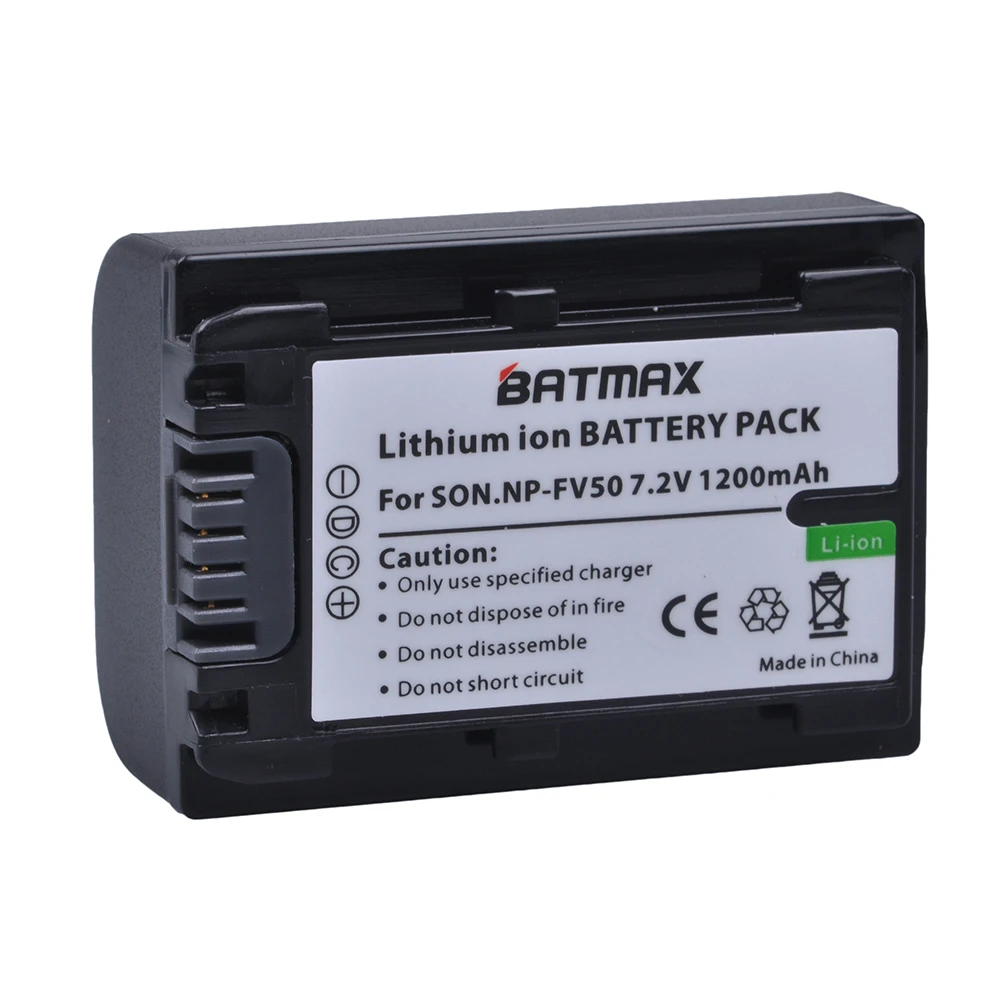 Batería Batmax NP-FV50 NP FV50 + cargador USB LCD para SONY HDR CX390 290E PJ510 820E 790E 660E XR260 CX700E PJ50E 30E SR68 - imagen 2