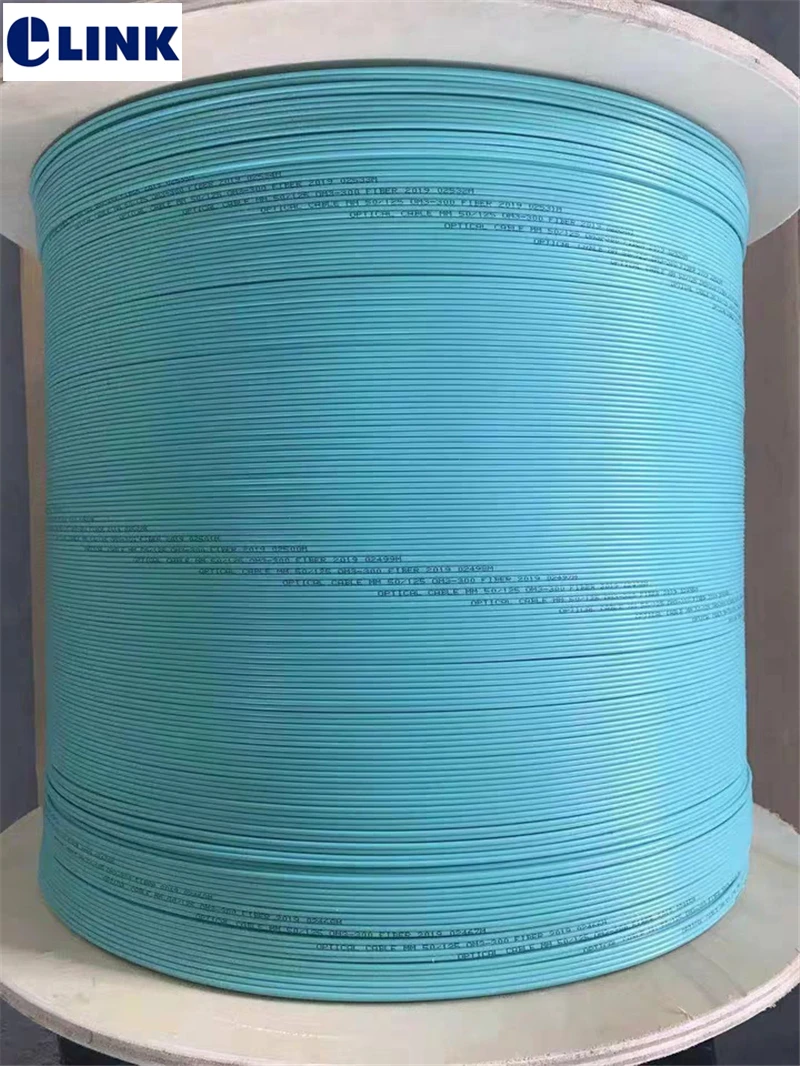 Cable de fibra óptica OM3 OM4 100m simplex 2mm 3mm aqua interior para cables de conexión de fibra ftth cable SX de fibra óptica ELINK - imagen 2
