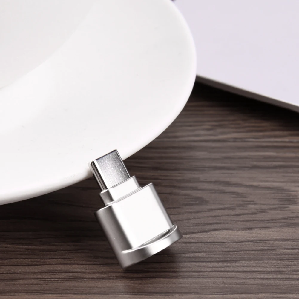 Mini lector de tarjetas tipo C de aleación de aluminio y Metal, llavero portátil USB 3,1 tipo C, Micro SD TF, lector de tarjetas OTG para teléfono móvil - imagen 4