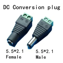 Conector DC 5,5x2,1mm Hembra/Macho para Tiras LED CCTV