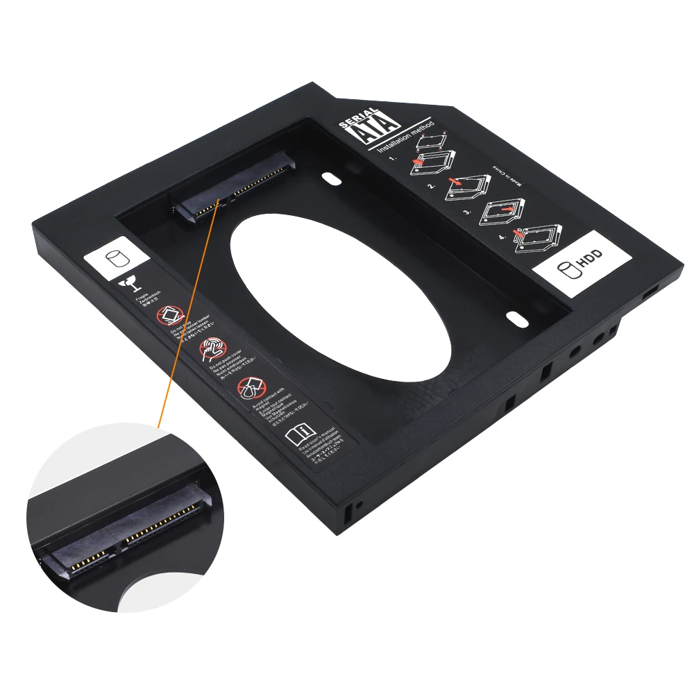 TISHRIC plástico HDD Caddy 9,5 o 12,7mm SATA 3,0 Optibay 2,5 ''SSD DVD disco duro controlador CD-ROM adaptador caja - imagen 5
