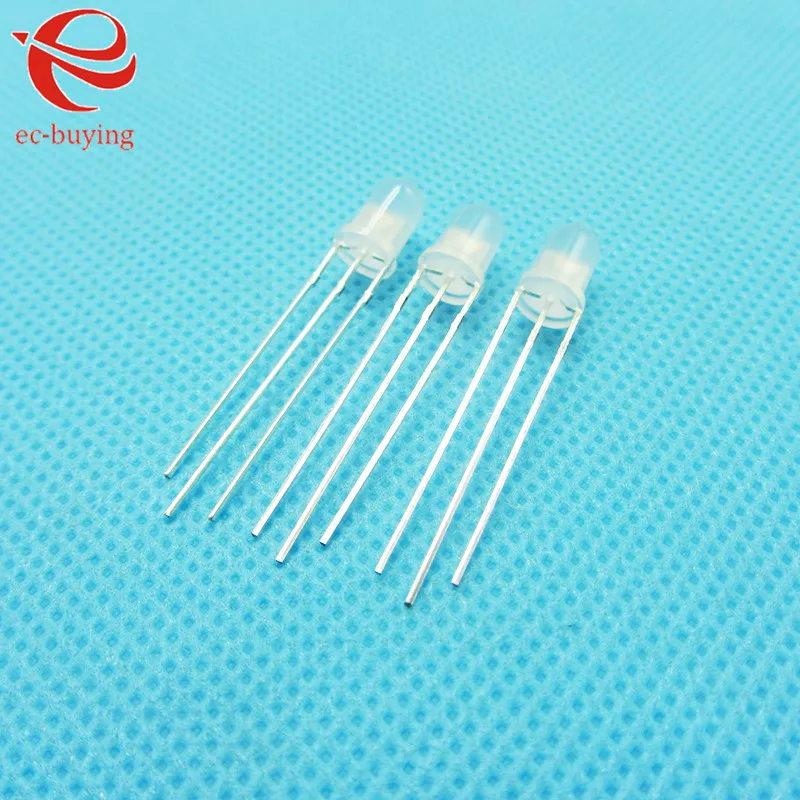 50/20 piezas F3 3mm LED bicolor difuso rojo verde cátodo común/anodo diodo emisor de luz redondo doble 2 colores indicador nebuloso - imagen 3