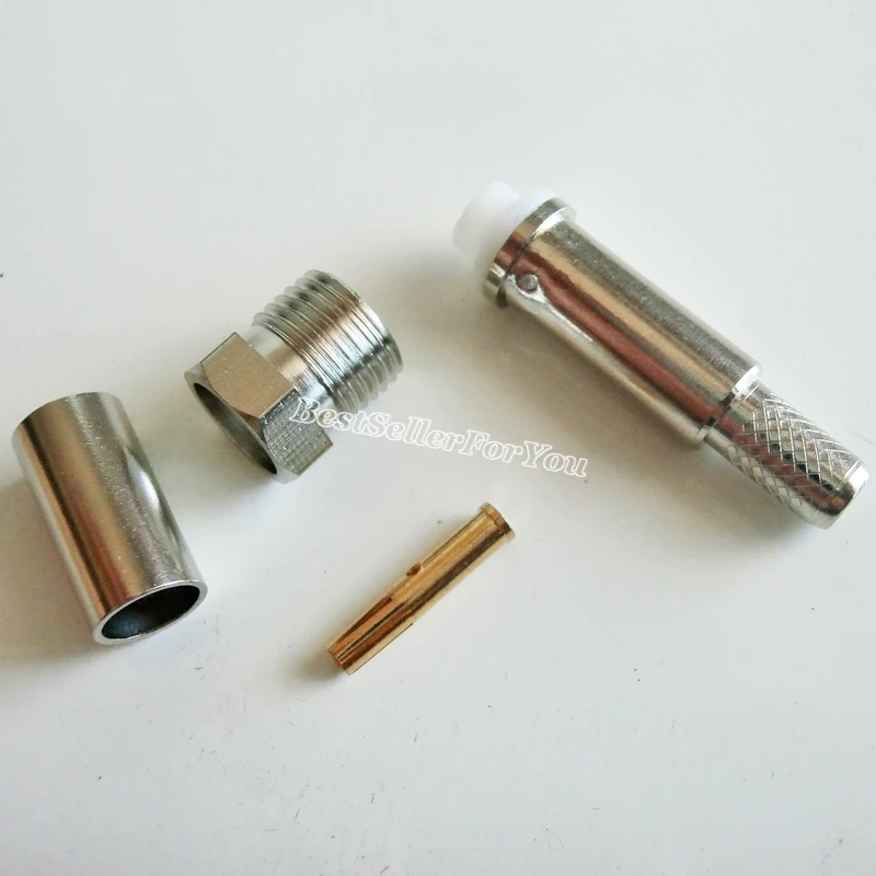 Conector hembra 10pce FME, engarce RG58, RG142, LMR195, RG400, cable recto - imagen 4