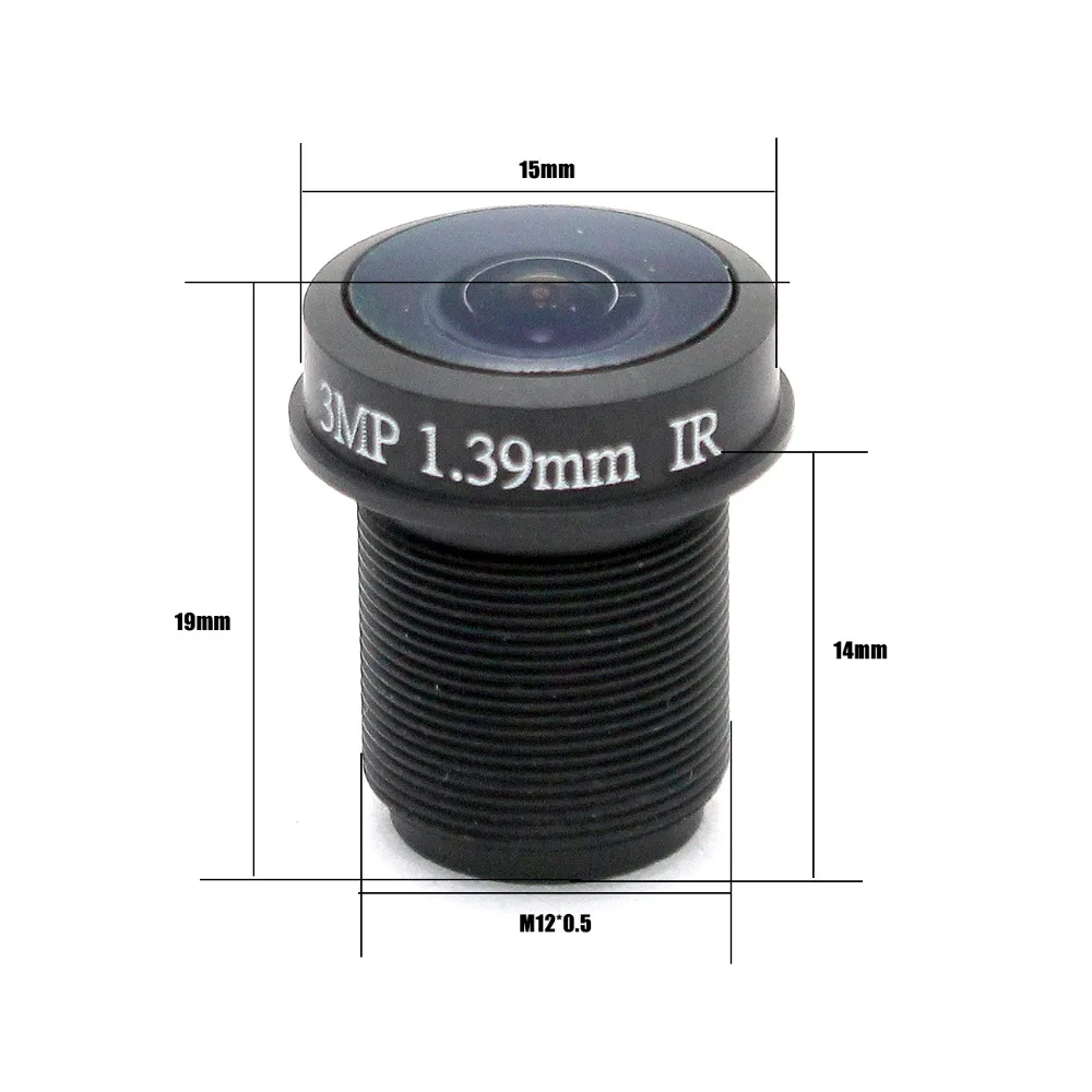 Lente de visión nocturna infrarroja para cámara de seguridad CCTV, lente gran angular de 3,0 megapíxeles, 1/2, 7 pulgadas, 1,39mm, 180 grados, montaje MTV M12 - imagen 2