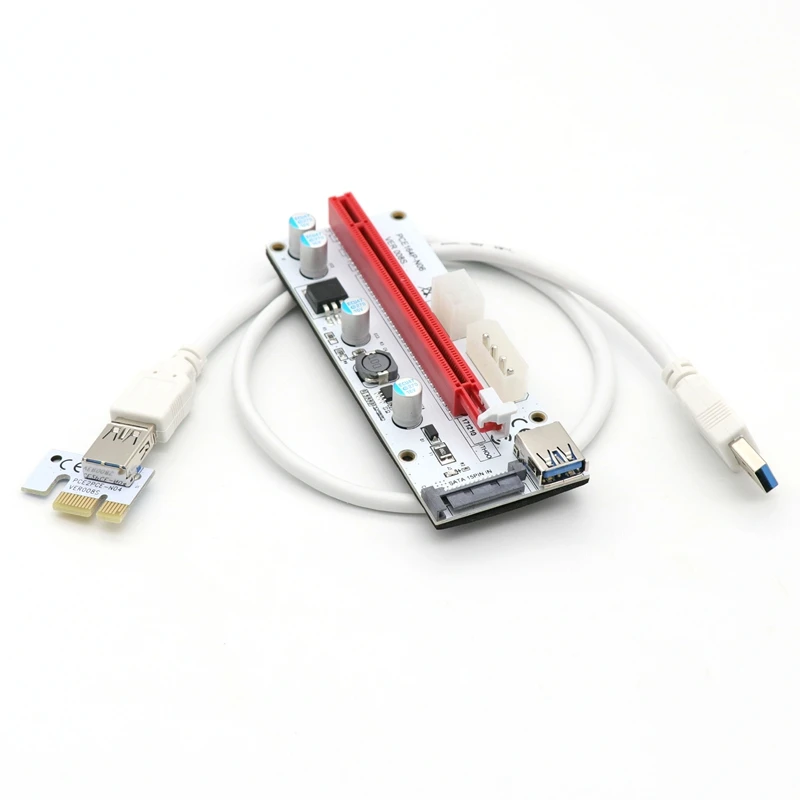 60CM VER008S PCI-E 1X a 16X extensor 008S PCIE Riser Card con interfaz de alimentación SATA de 4 pines y 6 pines para fuente de alimentación GPU ETH BTC