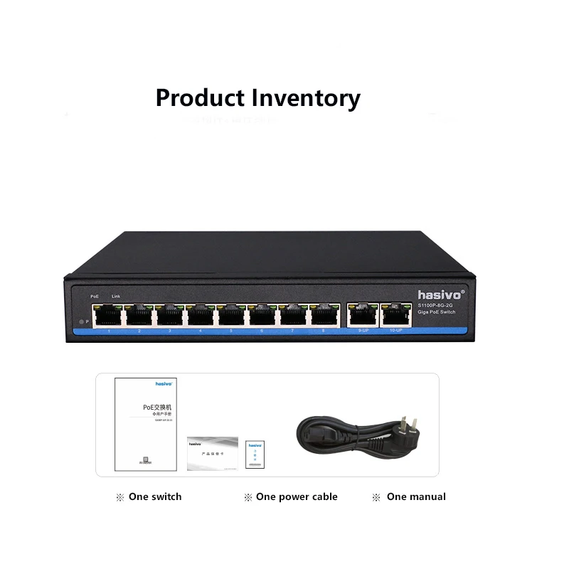 Conmutador Gigabit de 10 puertos Poe, compatible con cámaras IP IEEE802.3af/at y AP inalámbrico, interruptor de red estándar de 48V, 10/100/1000Mbps - imagen 2