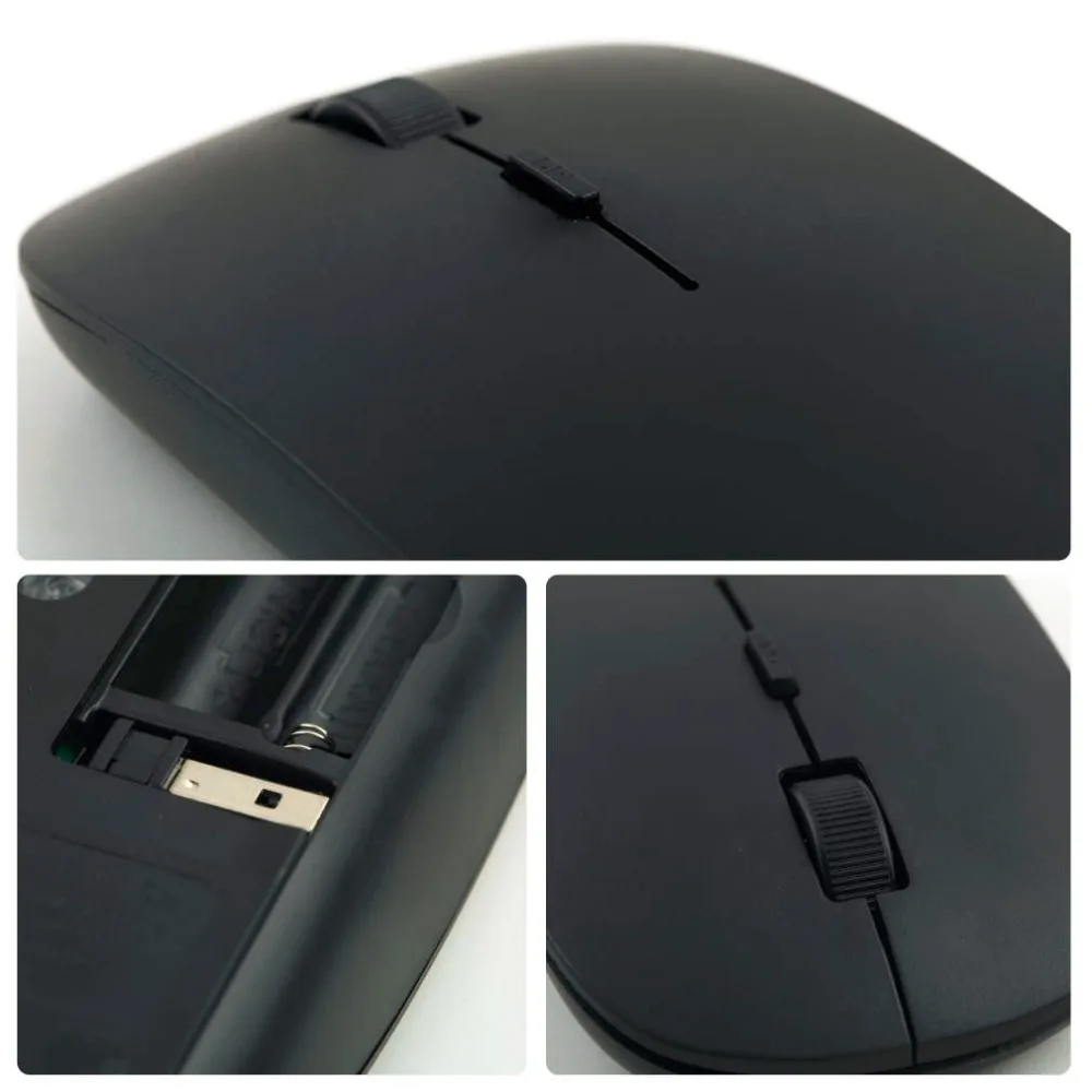 Ratón inalámbrico 2,4G, ratón óptico ultrafino de 1200DPI con Dongle USB para Windows 2000 ME XP Vista 7, ordenador portátil - imagen 5