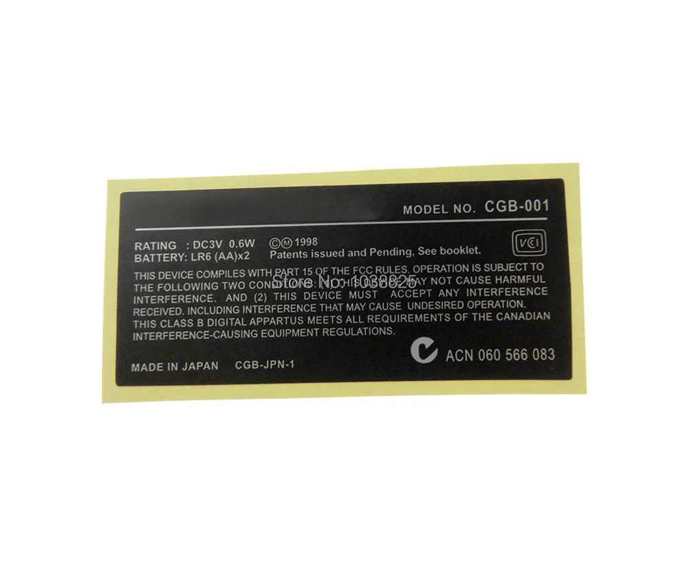 50 unids/lote etiqueta adhesiva para GameBoy GBA GBC GBP GBA SP consola carcasa etiqueta trasera - imagen 5