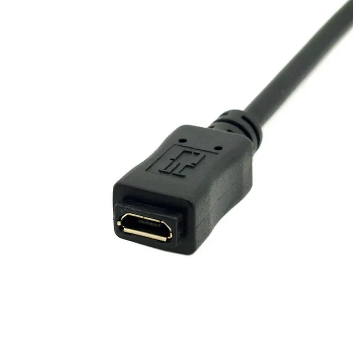 Cable de extensión Micro USB 2,0 macho a hembra en ángulo de 90 grados arriba y abajo pines completos conectados 20 cm 0,2 m para sincronización y carga de datos - imagen 3