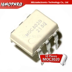 Optoacopladores de salida MOC3020 3020 DIP6 Triac y SCR, 6 pines, 400V, Optocoupl, Rand, Phs, Triac, Drvr, nuevo y original, 10 Uds.