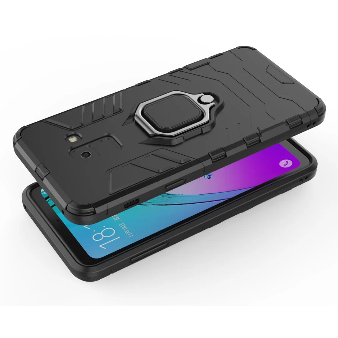 Funda con anillo de soporte para Samsung Galaxy A8 2018, carcasa de silicona + armadura de PC a prueba de golpes, carcasa trasera protectora para samsung a8 2018