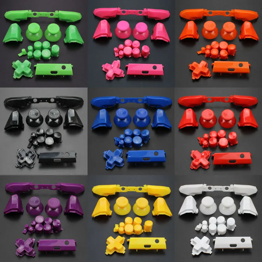 ChengHaoRan, 1 Juego de reemplazo de botón completamente cromado para Xbox One S Dpad ABXY, empuñaduras de gatillo, piezas de palo para controlador Xbox One S - imagen 4