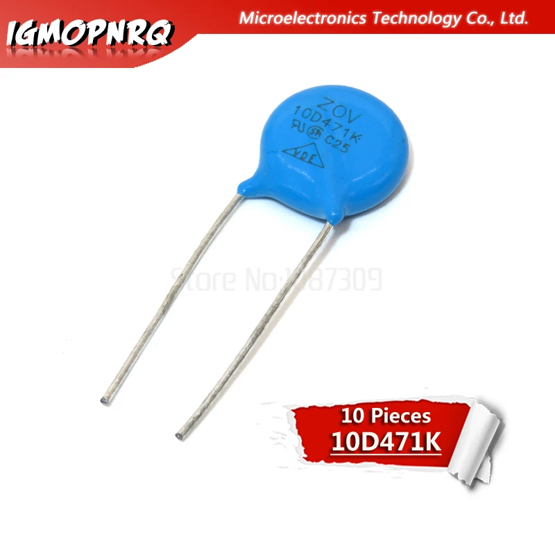 Varistor 10D471K 470V piezorresistencia 10D471, 10 unidades