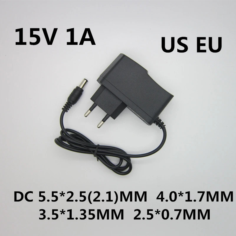 Adaptador de CA/CC de la mejor calidad, fuente de alimentación de 15 V, 0.5A, 1A, 2A, 3A, CA 100-240V, cargador de 1000MA, enchufe europeo y estadounidense - imagen 2